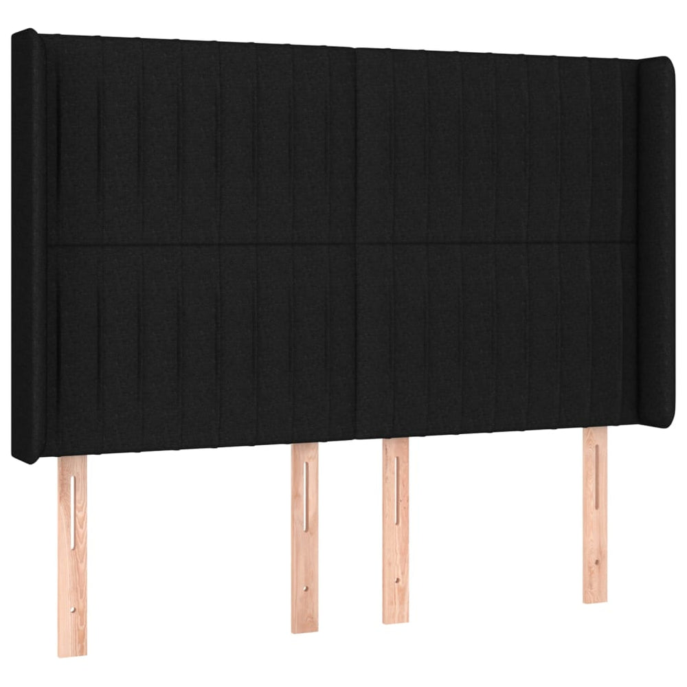 vidaXL Tête de lit à oreilles noire 147x16x118/128 cm Tissu