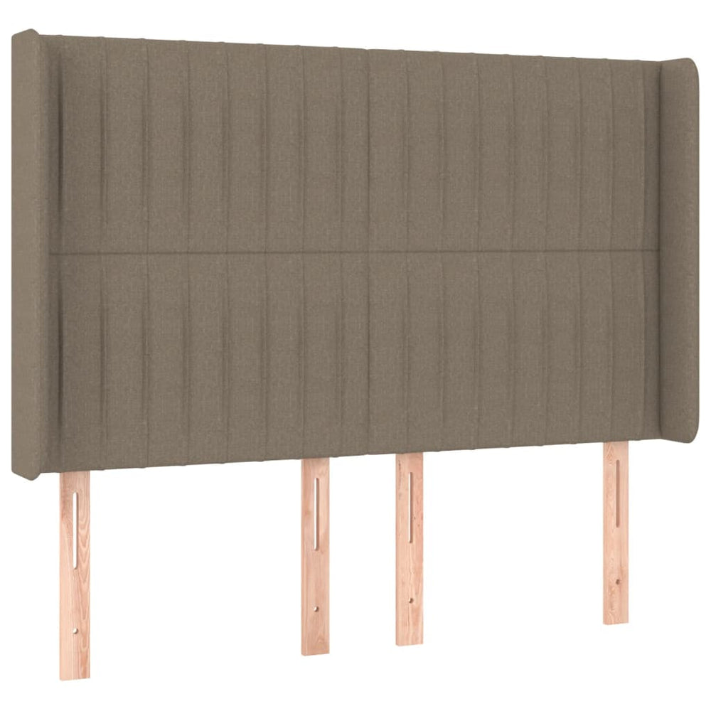 vidaXL Tête de lit à oreilles taupe 147x16x118/128 cm tissu
