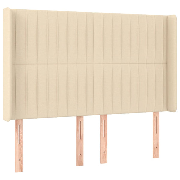 Kopfteil mit Ohren Creme 147x16x118/128 cm Stoff