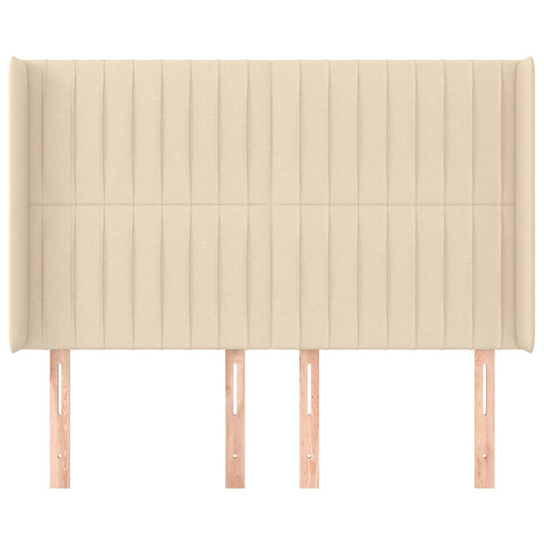 Kopfteil mit Ohren Creme 147x16x118/128 cm Stoff