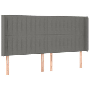 Kopfteil mit Ohren Dunkelgrau 163x16x118/128 cm Stoff