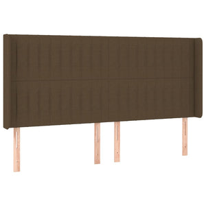 Kopfteil mit Ohren Dunkelbraun 163x16x118/128 cm Stoff