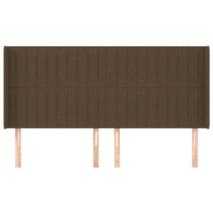 Kopfteil mit Ohren Dunkelbraun 163x16x118/128 cm Stoff