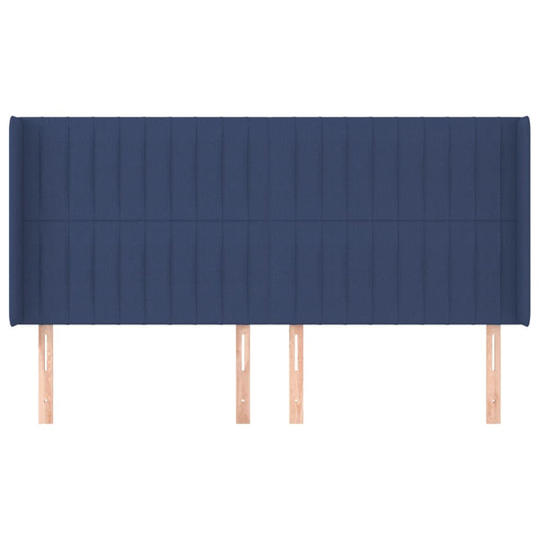 Kopfteil mit Ohren Blau 163x16x118/128 cm Stoff