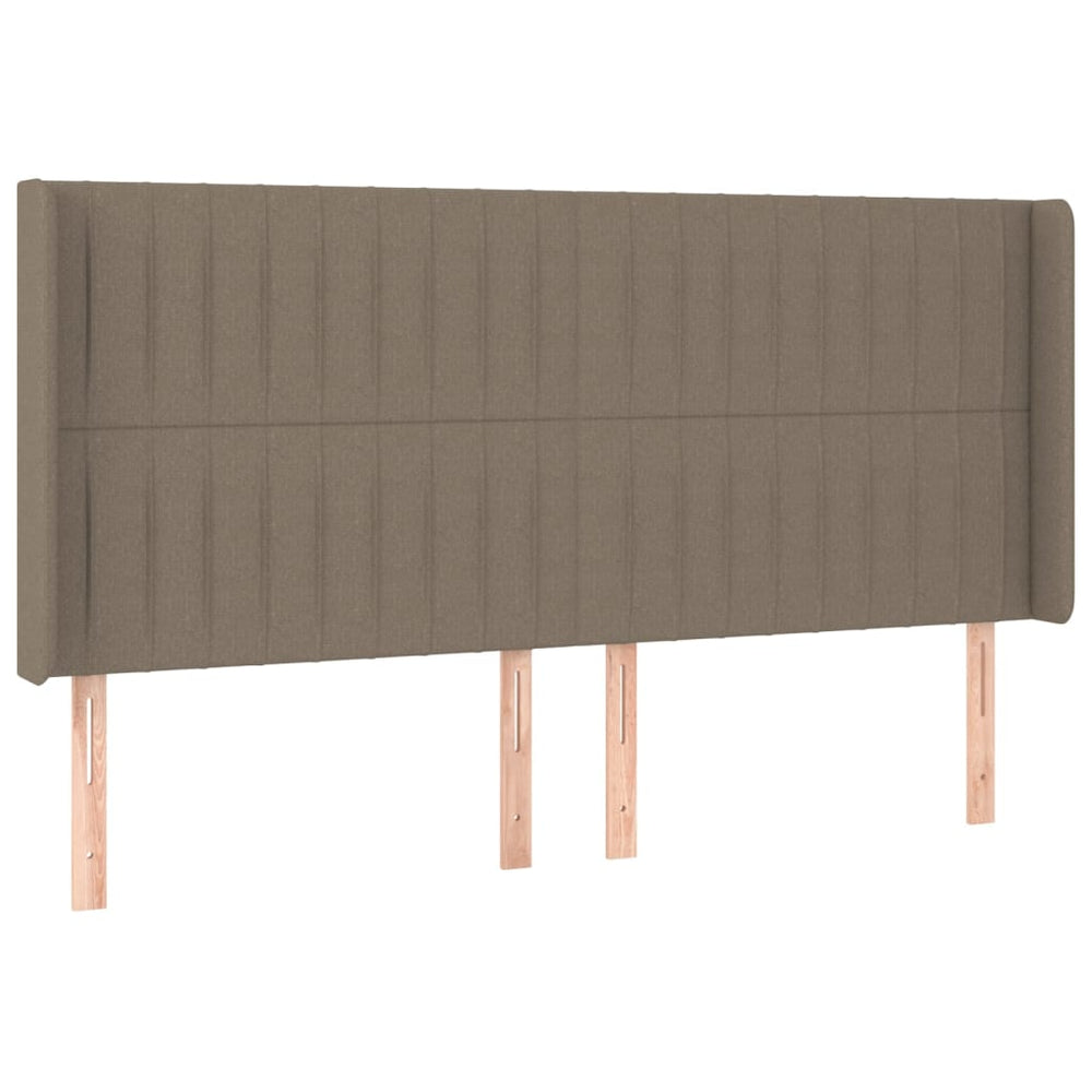 vidaXL Tête de lit à oreilles taupe 183x16x118/128 cm tissu