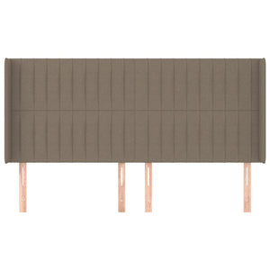 Kopfteil mit Ohren Taupe 183x16x118/128 cm Stoff