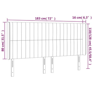 Kopfteil mit Ohren Creme 183x16x118/128 cm Stoff
