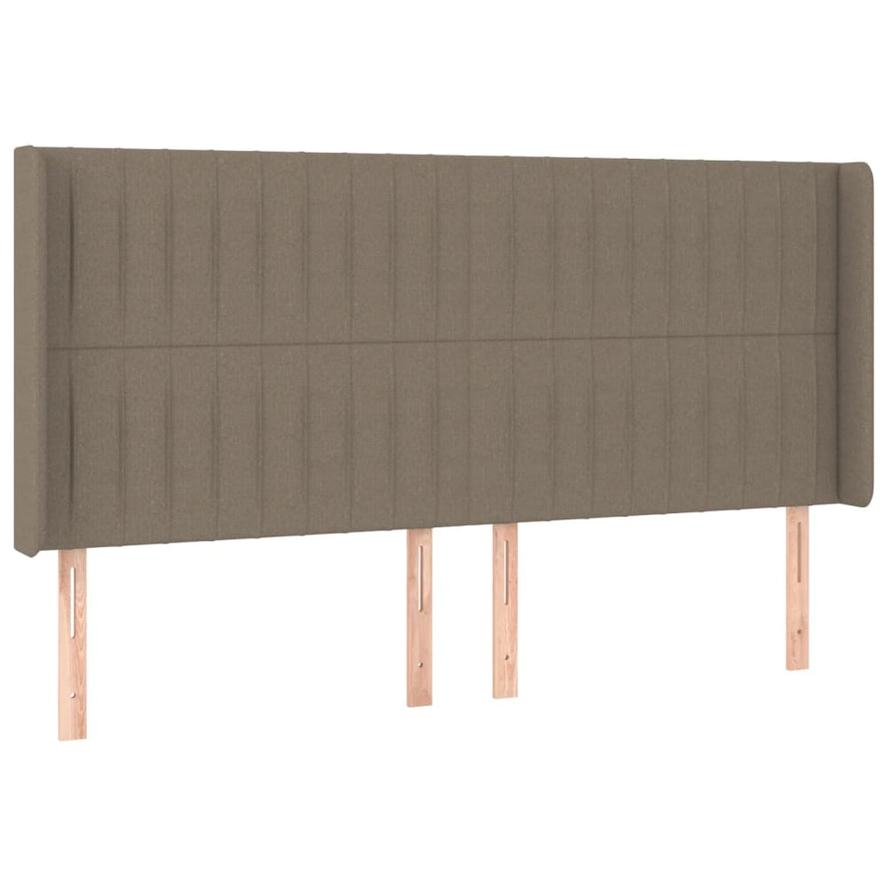 vidaXL Tête de lit avec Oreilles Taupe 203x16x118/128 cm Tissu