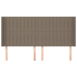 Kopfteil mit Ohren Taupe 203x16x118/128 cm Stoff