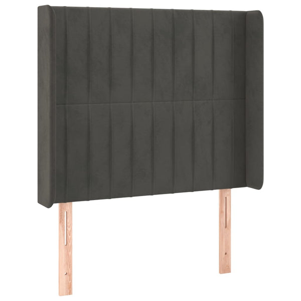 Kopfteil mit Ohren Dunkelgrau 83x16x118/128 cm Samt