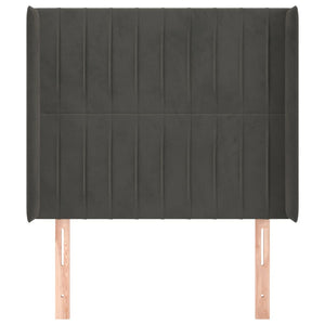 Kopfteil mit Ohren Dunkelgrau 83x16x118/128 cm Samt