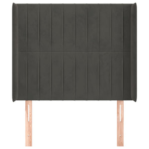 Kopfteil mit Ohren Dunkelgrau 103x16x118/128 cm Samt