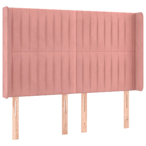 Kopfteil mit Ohren Rosa 147x16x118/128 cm Samt