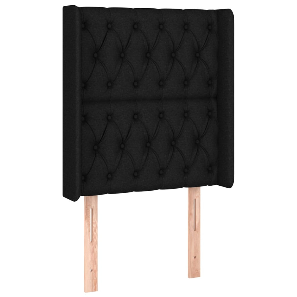 vidaXL Tête de lit à oreilles Noir 83x16x118/128 cm Tissu