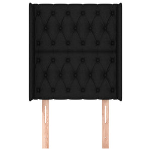 Kopfteil mit Ohren Schwarz 83x16x118/128 cm Stoff