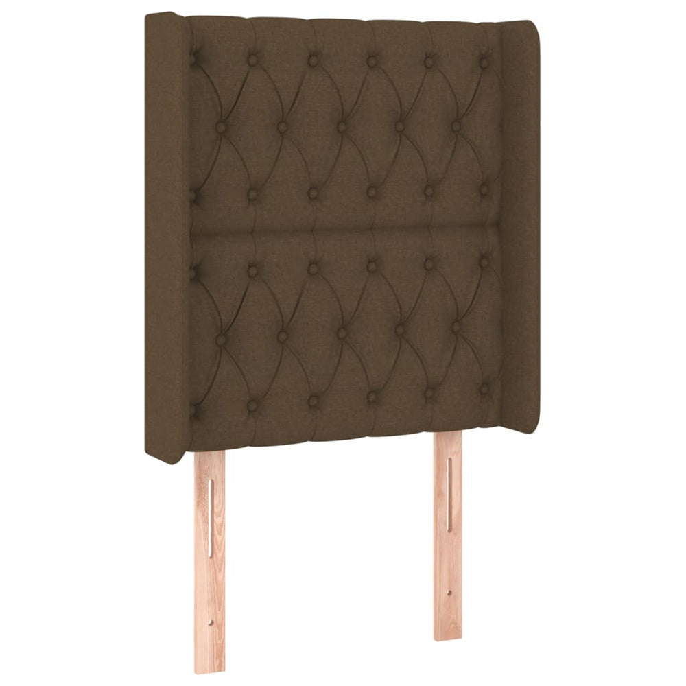 vidaXL Tête de lit à oreilles Marron foncé 83x16x118/128 cm Tissu