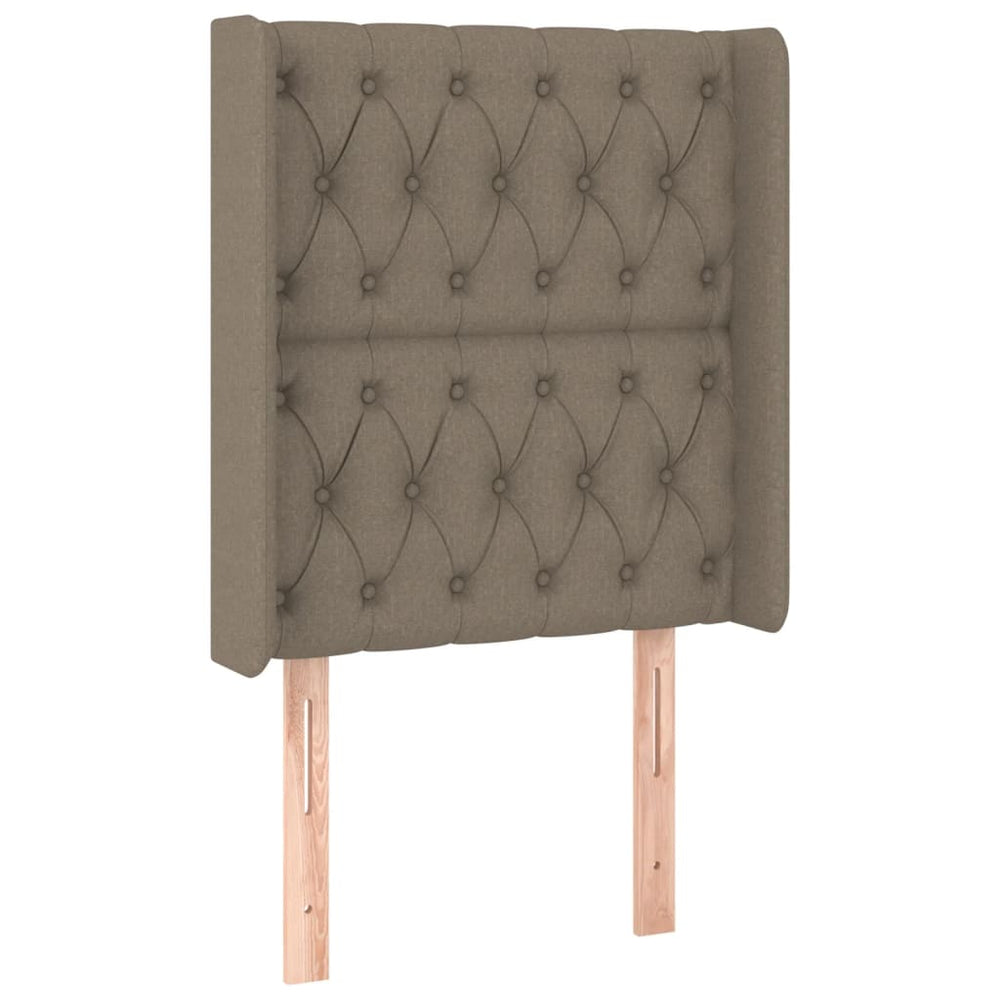 vidaXL Tête de lit à oreilles Taupe 83x16x118/128 cm Tissu
