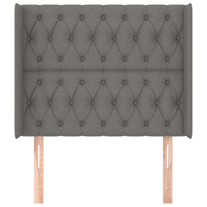 Kopfteil mit Ohren Dunkelgrau 93x16x118/128 cm Stoff