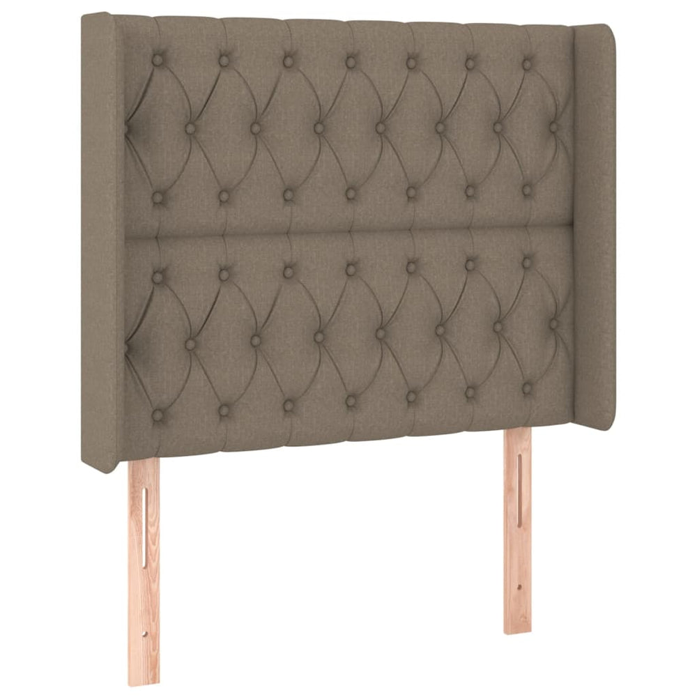 vidaXL Tête de lit à oreilles taupe 93x16x118/128 cm Tissu