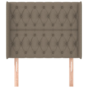 Kopfteil mit Ohren Taupe 93x16x118/128 cm Stoff