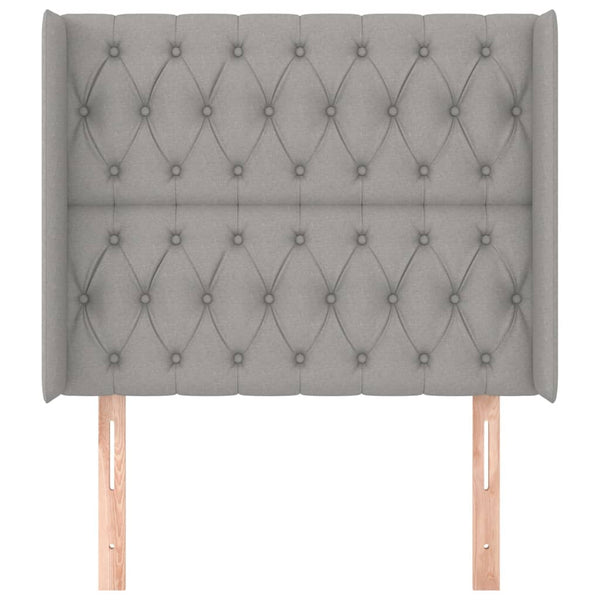 Kopfteil mit Ohren Hellgrau 103x16x118/128 cm Stoff