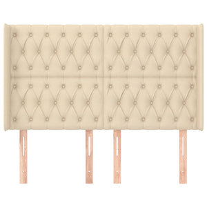 Kopfteil mit Ohren Creme 147x16x118/128 cm Stoff