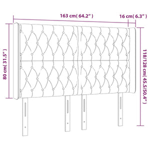 Kopfteil mit Ohren Dunkelbraun 163x16x118/128 cm Stoff