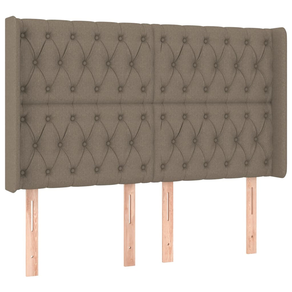 vidaXL Tête de lit avec oreilles Taupe 163x16x118/128 cm Tissu