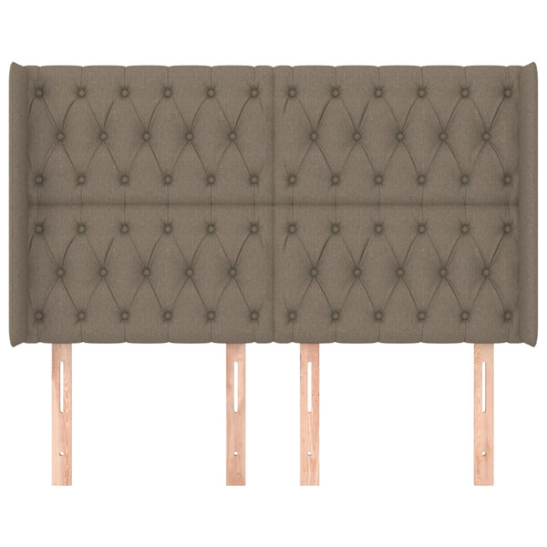 Kopfteil mit Ohren Taupe 163x16x118/128 cm Stoff