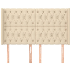 Kopfteil mit Ohren Creme 163x16x118/128 cm Stoff