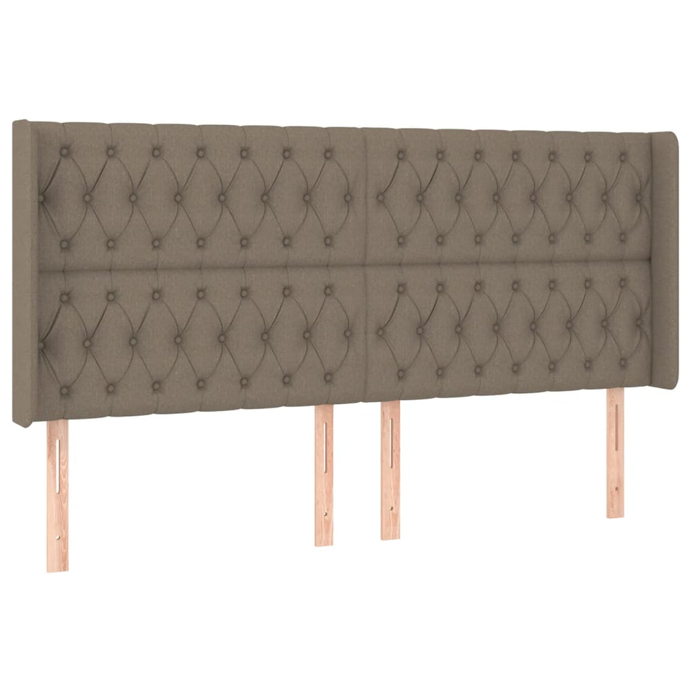 vidaXL Tête de lit à oreilles taupe 183x16x118/128 cm tissu