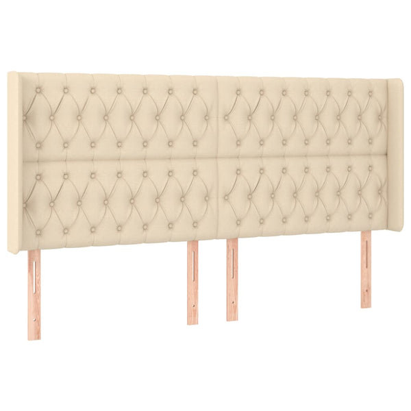 Kopfteil mit Ohren Creme 183x16x118/128 cm Stoff