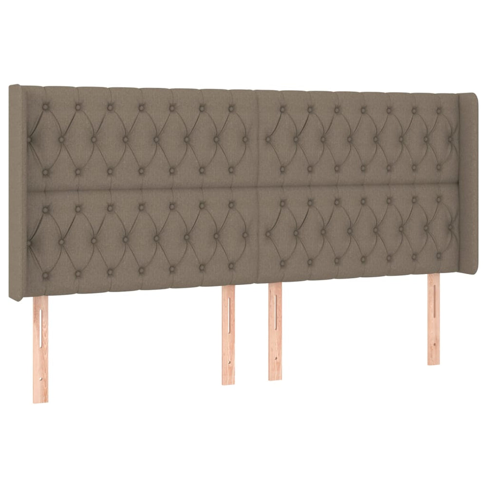 vidaXL Tête de lit avec Oreilles Taupe 203x16x118/128 cm Tissu