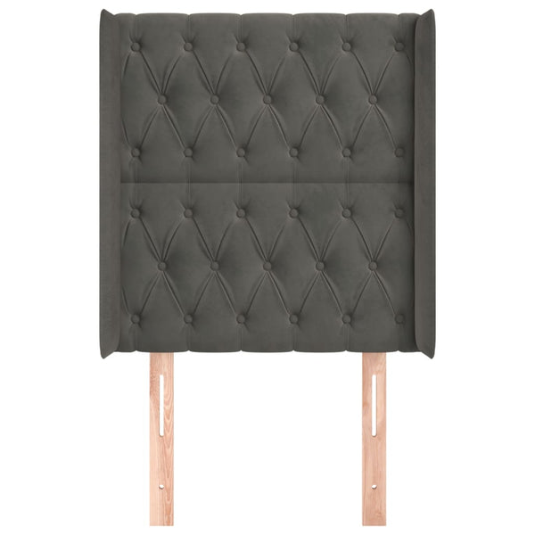 Kopfteil mit Ohren Dunkelgrau 83x16x118/128 cm Samt