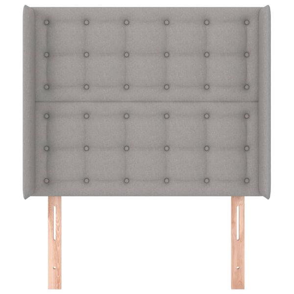 Kopfteil mit Ohren Hellgrau 83x16x118/128 cm Stoff