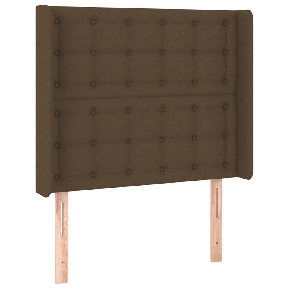 vidaXL Tête de lit à oreilles Marron foncé 83x16x118/128 cm Tissu
