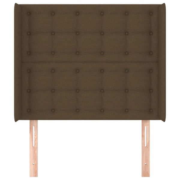Kopfteil mit Ohren Dunkelbraun 83x16x118/128 cm Stoff