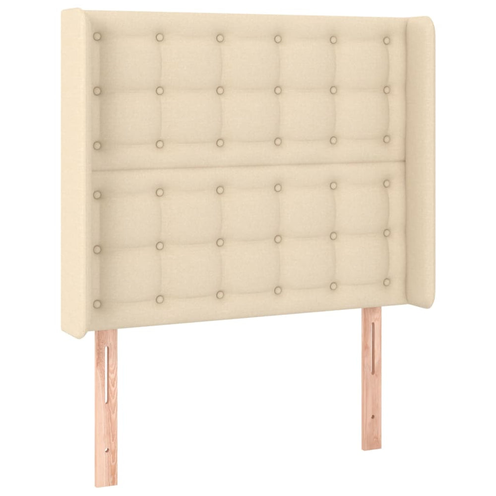 vidaXL Tête de lit à oreilles Crème 83x16x118/128 cm Tissu