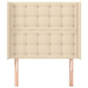 Kopfteil mit Ohren Creme 83x16x118/128 cm Stoff