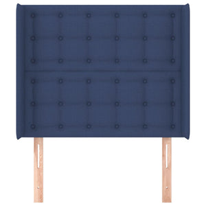Kopfteil mit Ohren Blau 83x16x118/128 cm Stoff