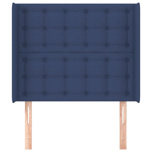 Kopfteil mit Ohren Blau 83x16x118/128 cm Stoff