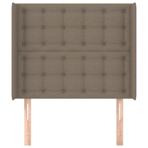 Kopfteil mit Ohren Taupe 93x16x118/128 cm Stoff
