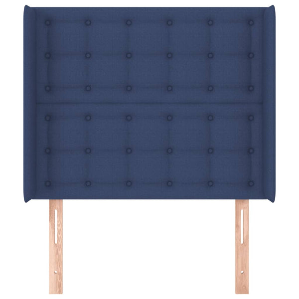 Kopfteil mit Ohren Blau 93x16x118/128 cm Stoff