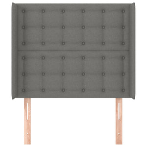 Kopfteil mit Ohren Dunkelgrau 103x16x118/128 cm Stoff