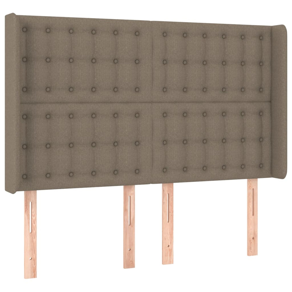 vidaXL Tête de lit à oreilles taupe 147x16x118/128 cm tissu