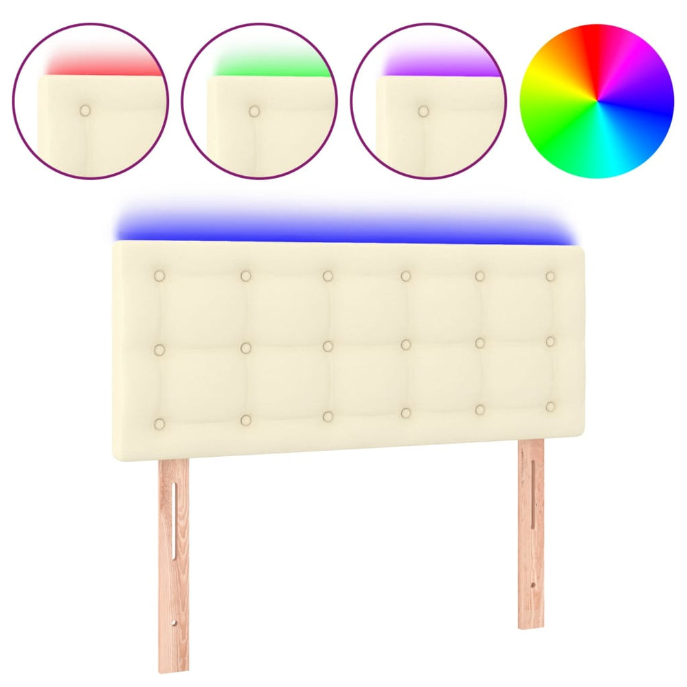 vidaXL Tête de lit à LED crème 80x5x78/88 cm similicuir