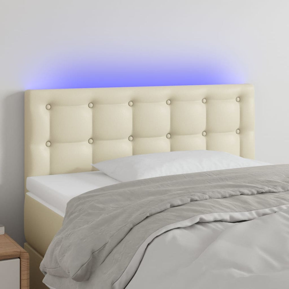 vidaXL Tête de lit à LED crème 80x5x78/88 cm similicuir