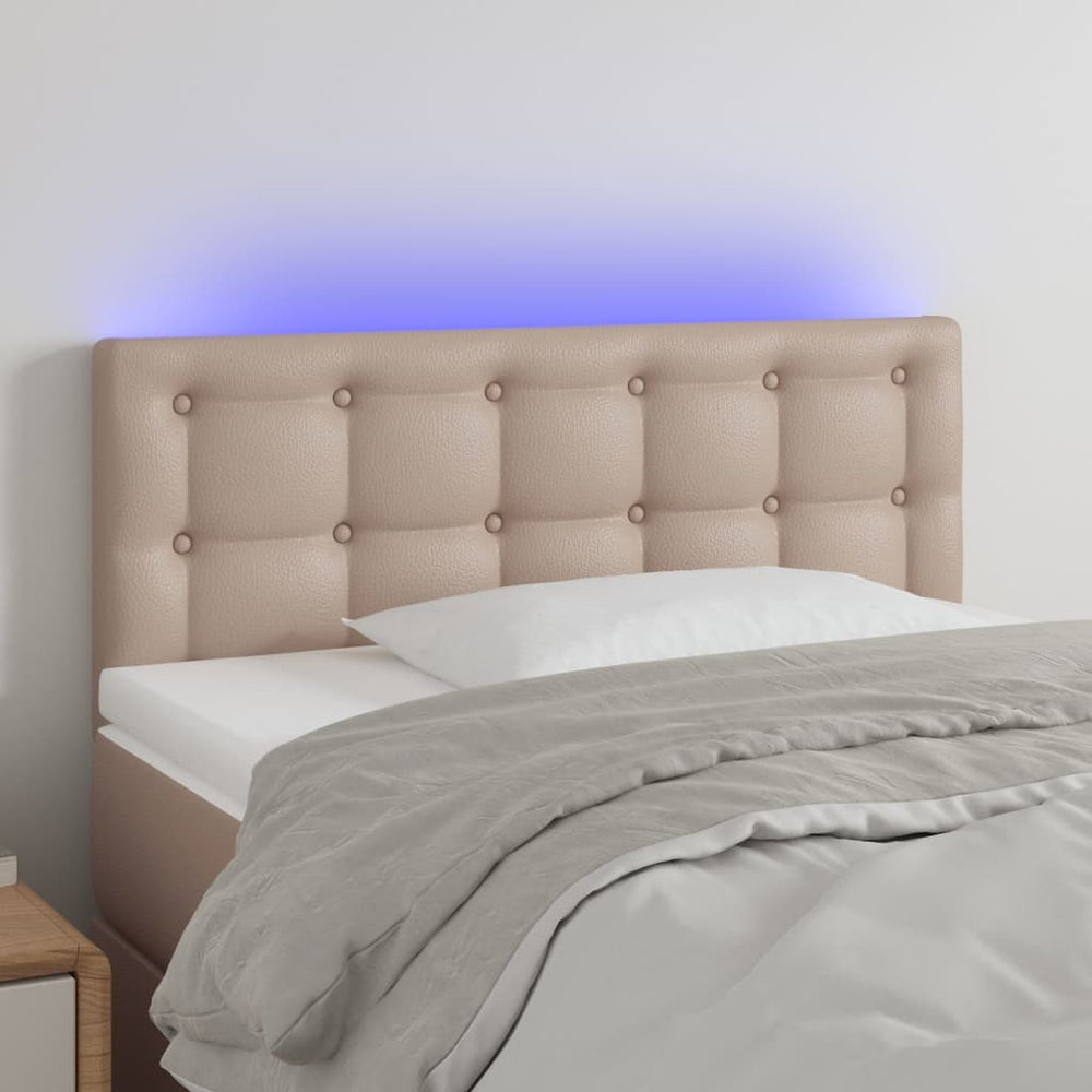 vidaXL Tête de lit à LED marron cappuccino 80x5x78/88 cm similicuir