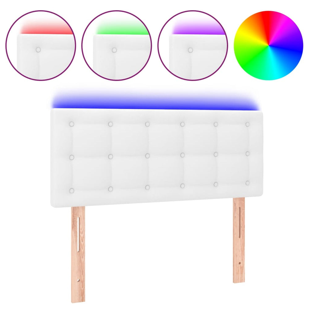 vidaXL Tête de lit LED Blanc 90x5x78/88 cm Similicuir