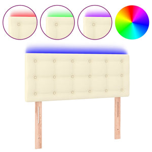 LED Kopfteil Creme 90x5x78/88 cm Kunstleder
